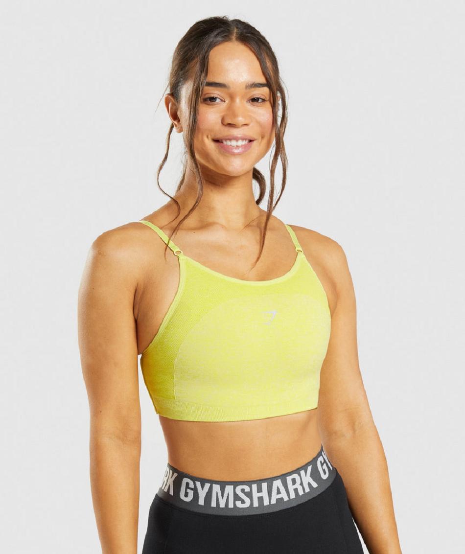 Gymshark Flex Strappy Ženske Sportski Grudnjak Žute | HR 3305PJJ